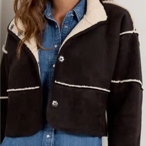 Velvet Black and Cream Teddy Jacket
